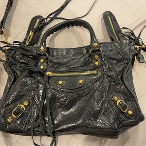 Authentic Balenciaga Metallic City Bag